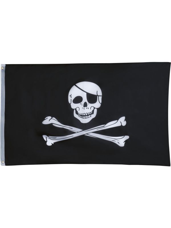 Zwart Witte Piraten Vlag 90X150cm