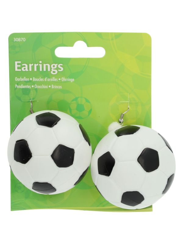 Zwart Witte Voetbal Supporter Oorbellen