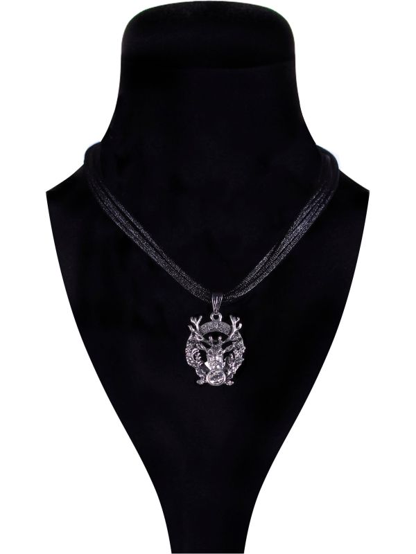 Zwart Zilveren Trachtenketting Hertenkop Oktoberfest
