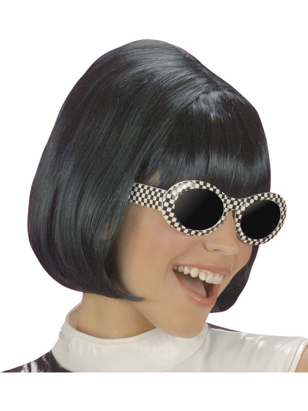 Zwarte 60's Pruik