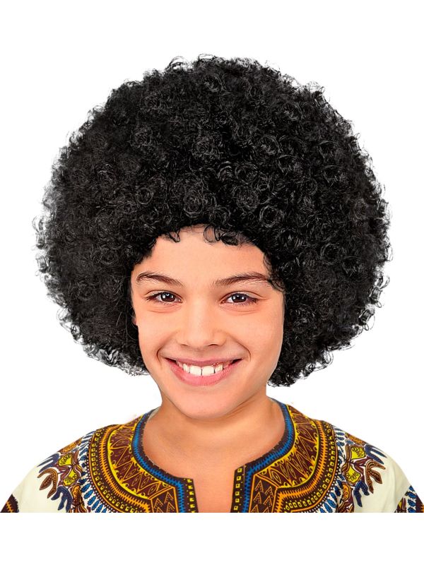 Zwarte Afro Pruik Kind