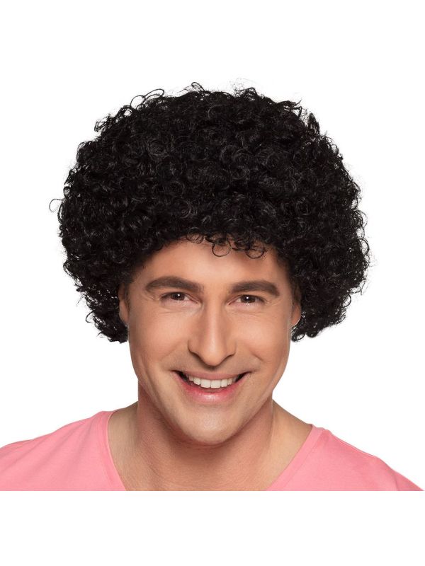 Zwarte Afropruik Kort Heren Dames