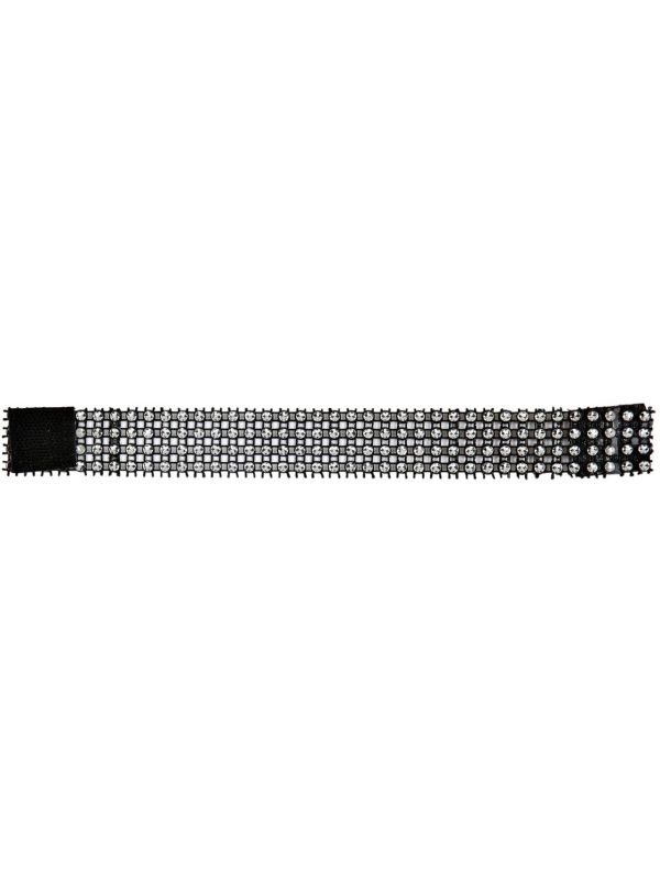 Zwarte Armband met Strass Steentjes