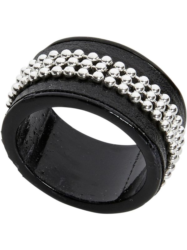 Zwarte Bezaaide Ring