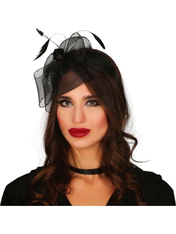 Zwarte Bloem Weduwe Haarband