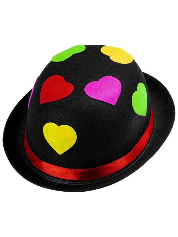 Zwarte Bolhoed met Hartjes