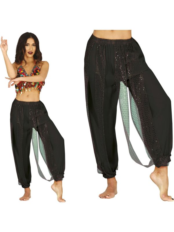 Zwarte Buikdansbroek Desert Prinses