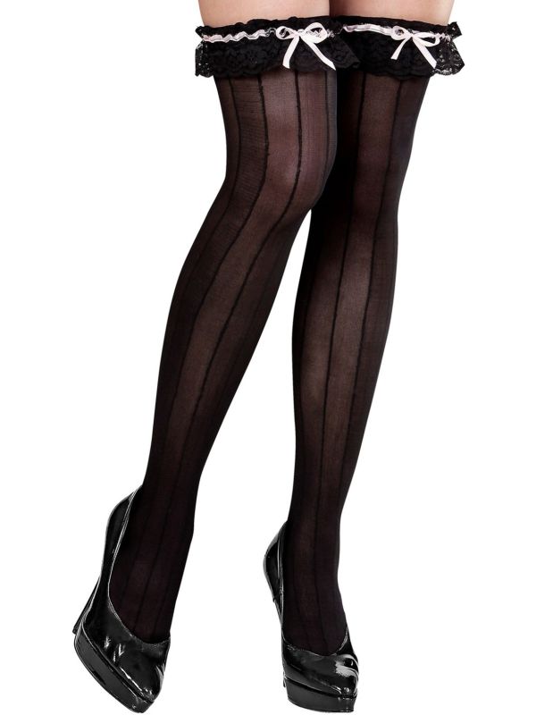 Zwarte Burlesque Kniekousen