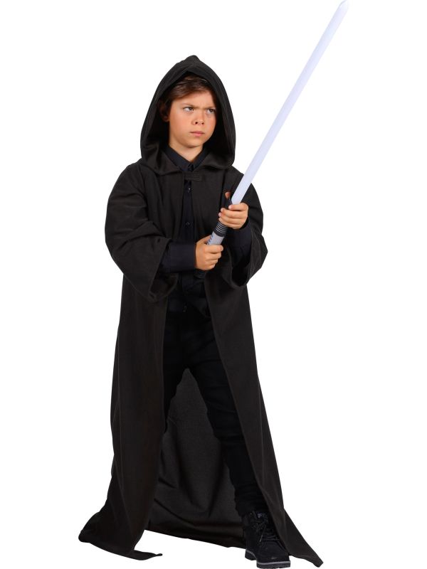 Zwarte Cape met Capuchon Kinderen 120 cm Halloween