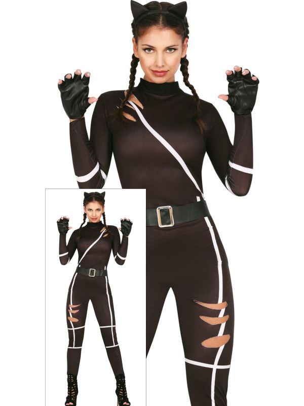 Zwarte Catwoman Jumpsuit Dames