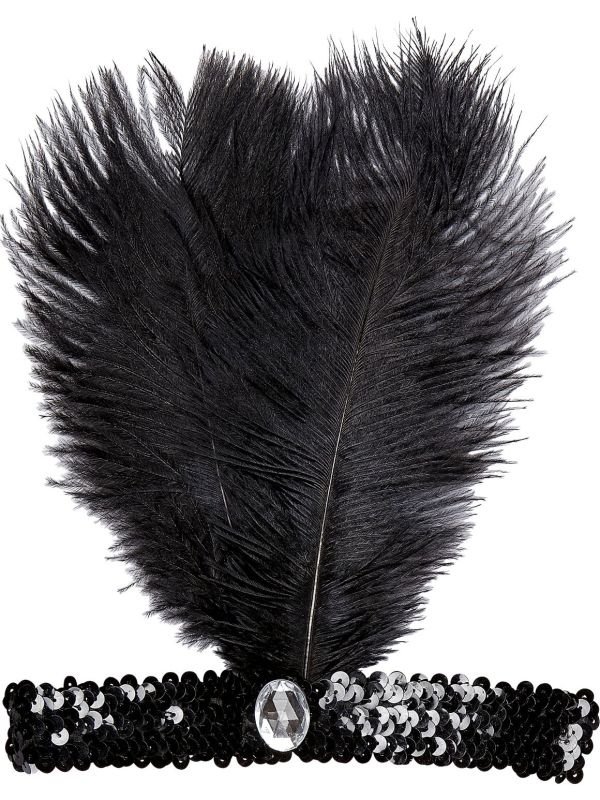 Zwarte Charleston Hoofdband