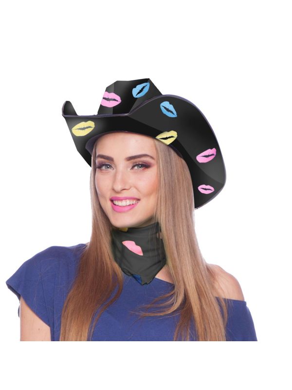 Zwarte Cowboyhoed met Lippen