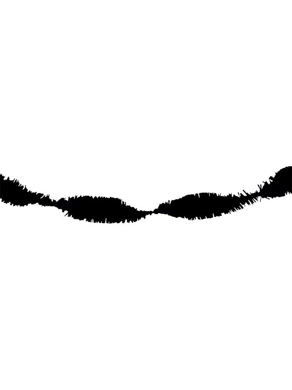 Zwarte Crepe Papier Slinger 6 Meter