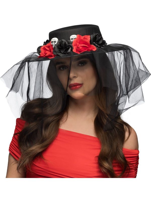 Zwarte Dag Van De Doden Hoed Dames