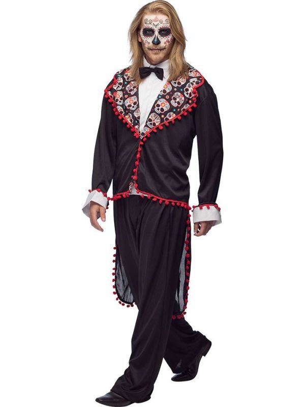 Zwarte Dag van de Doden kostuum Heren