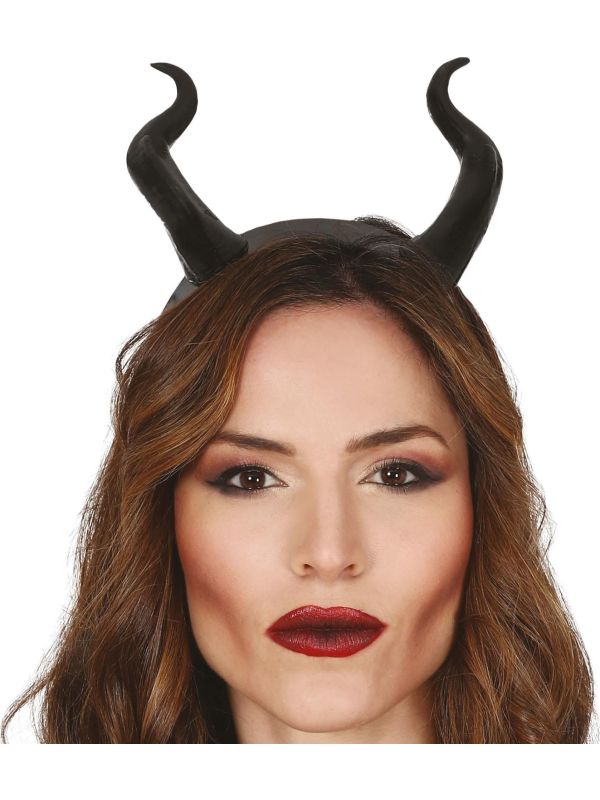 Zwarte Demon Hoorntjes Haarband