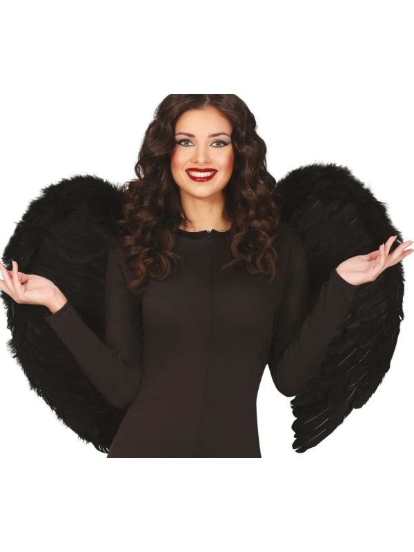 Zwarte Engelvleugels met Veren