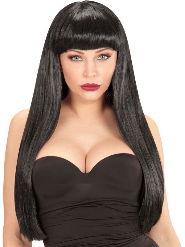 Zwarte Fashion Pruik