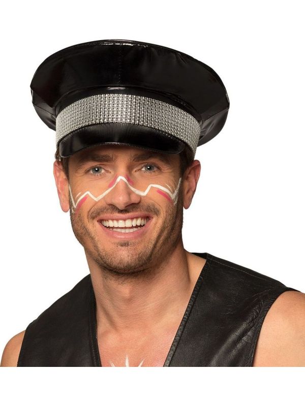 Zwarte Festival Rock Pet met Glitters