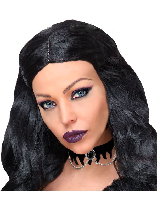 Zwarte Fluwelen Gothic Choker met Juweel