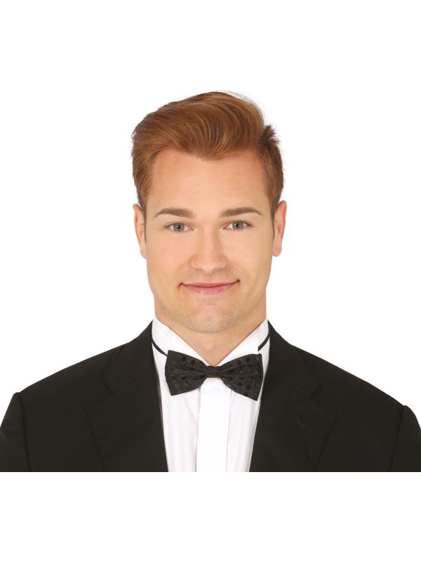 Zwarte Gala Pailletten Vlinderdas