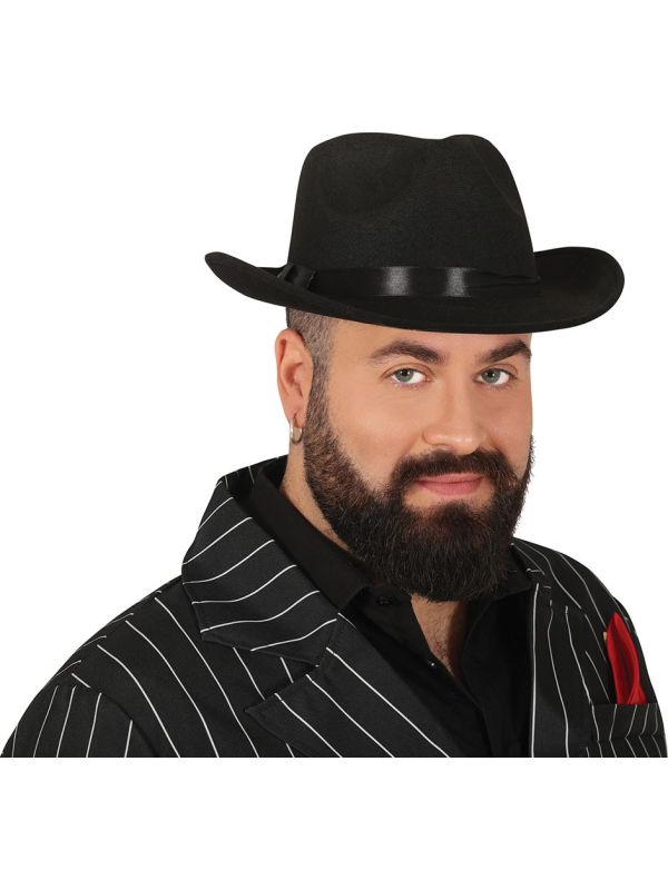 Zwarte Gangster Jaren 20 Hoed