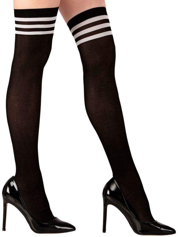 Zwarte Gestreepte Kniekousen