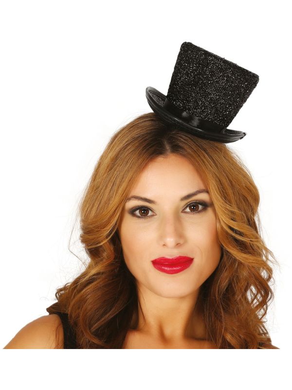 Zwarte Glamour Minihoed