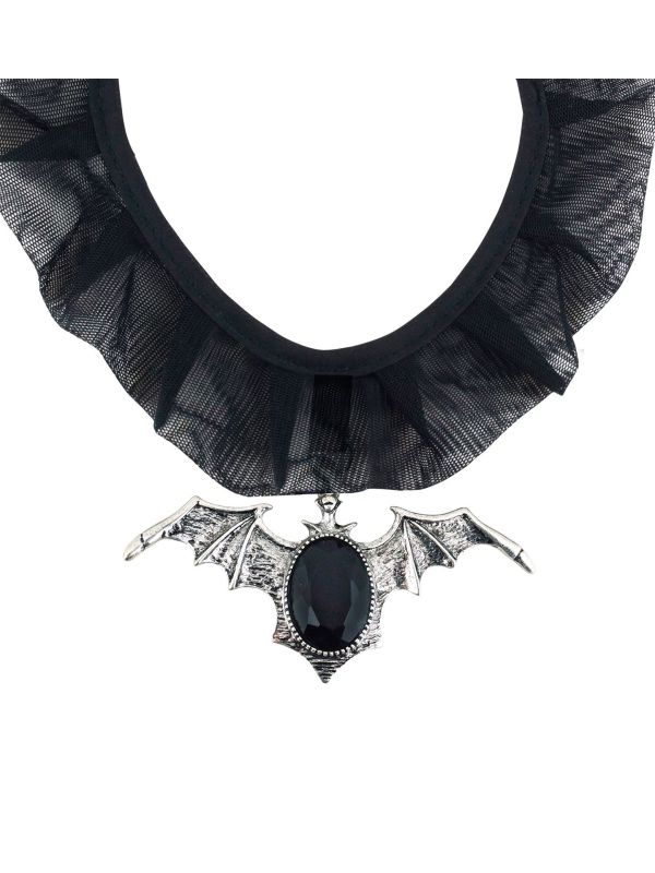 Zwarte Gothic Choker met Vleermuis