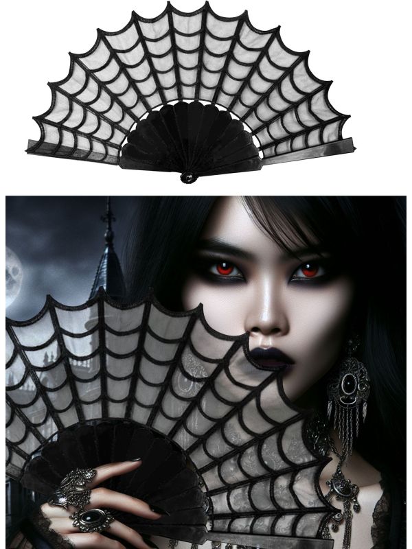 Zwarte Gothic Handwaaier