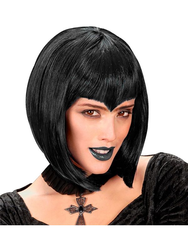 Zwarte Gothic Pruik