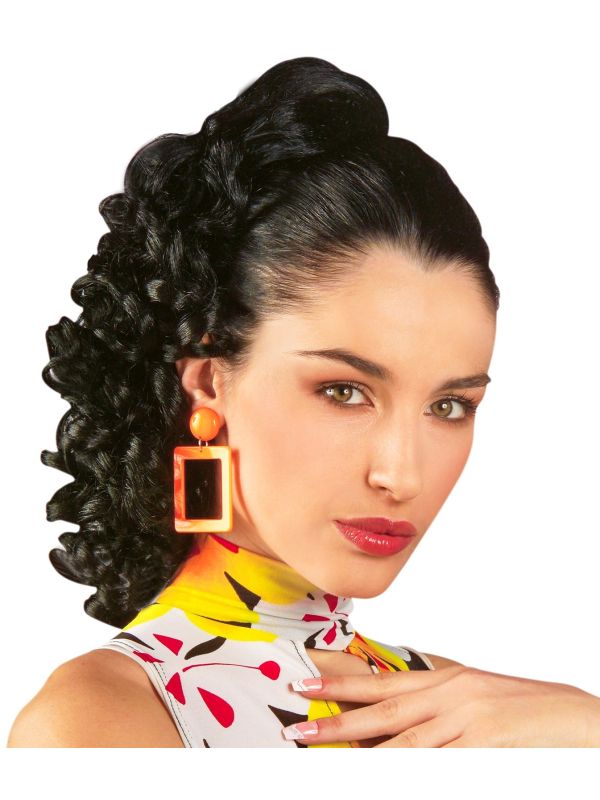 Zwarte Haarextensie met Krullen