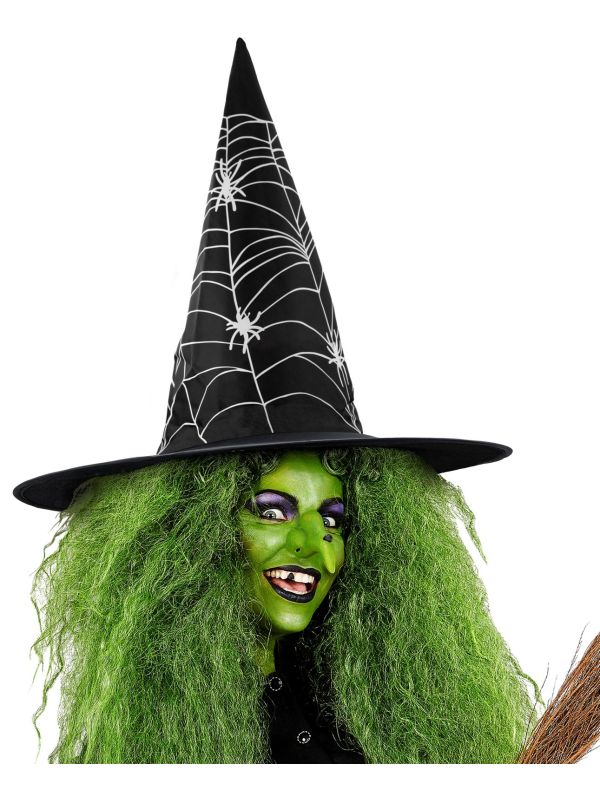 Zwarte Heksenhoed met Spinnenweb