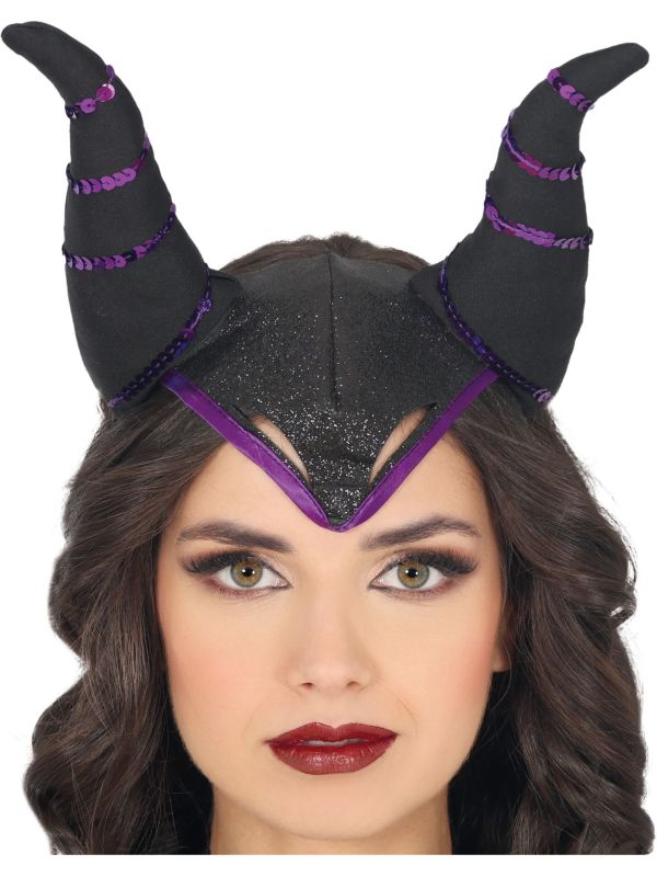 Zwarte Hoofdband Duivel Horens Halloween