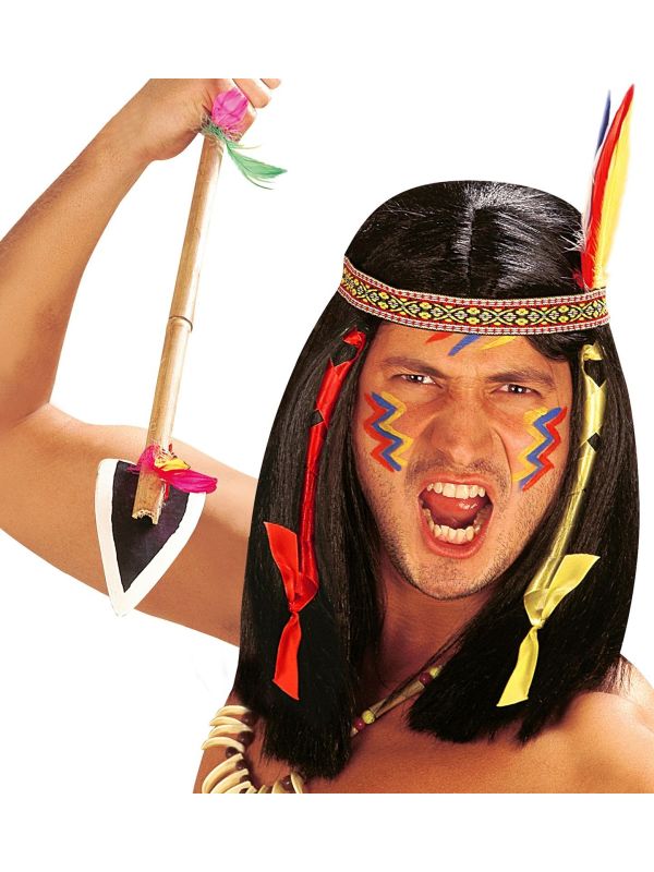 Zwarte Indianen Pruik