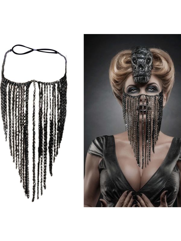 Zwarte Juwelen Gezicht Ketting