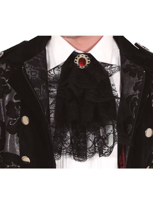 Zwarte Kanten Jabot Kraag