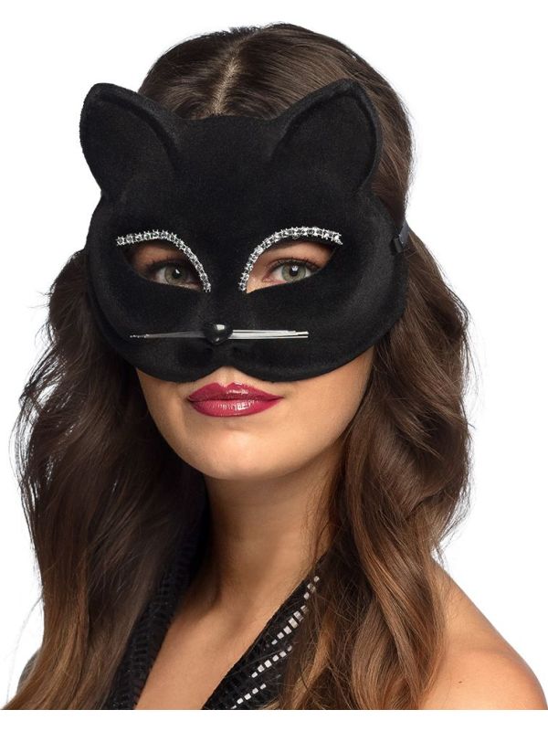 Zwarte Kat Oogmasker Dames