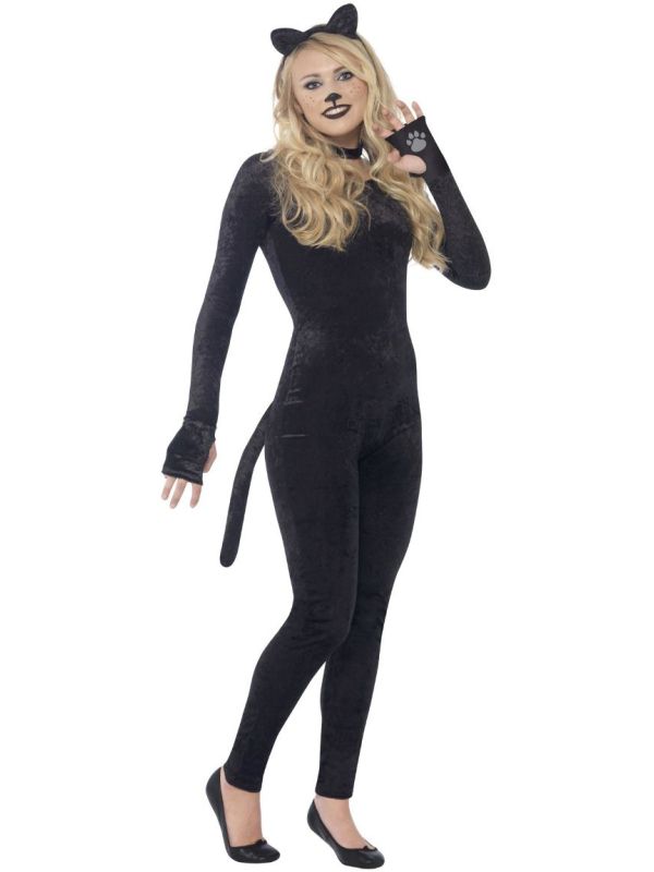 Zwarte Katten Catsuit