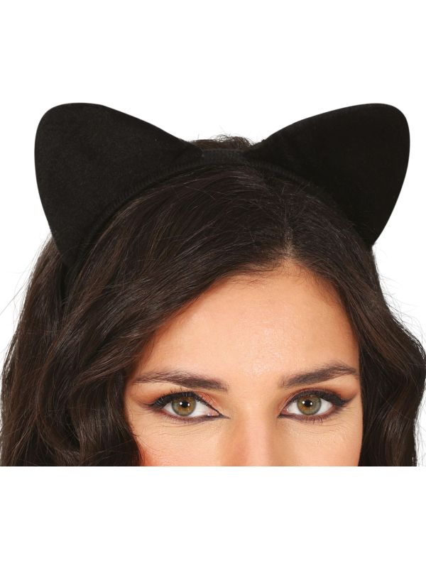 Zwarte Kattenoren Haarband Dames