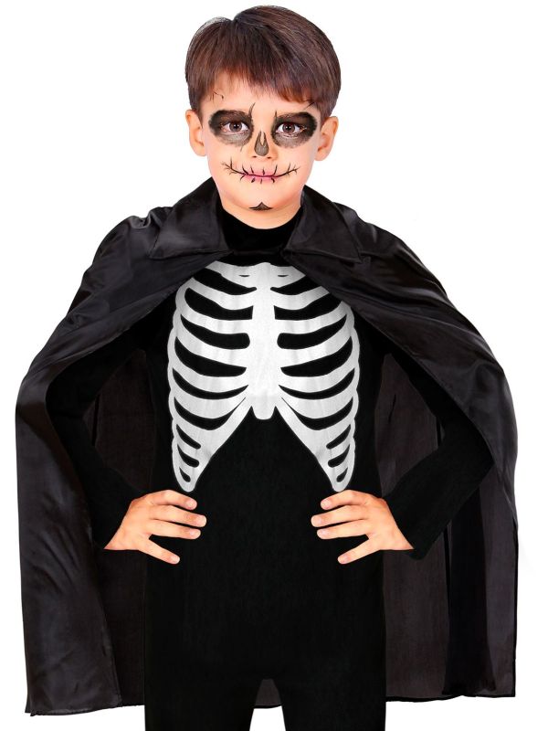 Zwarte Kinder Cape met Kraag