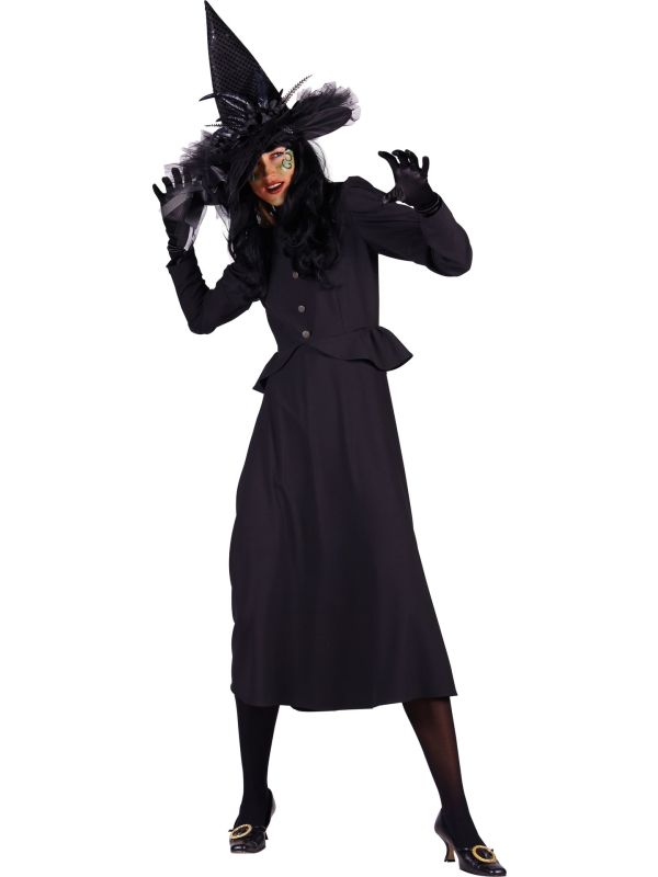 Zwarte Klassieke Heksenjurk Dames Halloween
