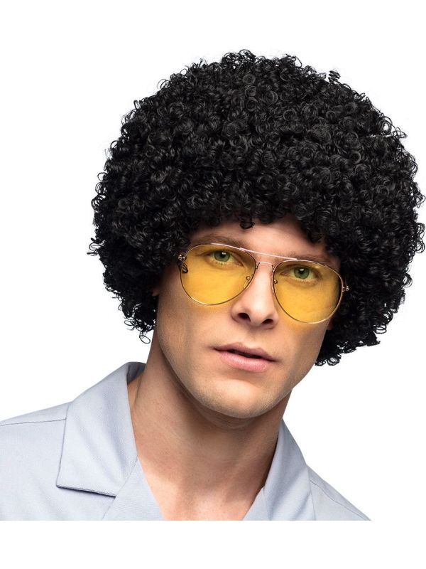 Zwarte Krullen Pruik Volwassenen