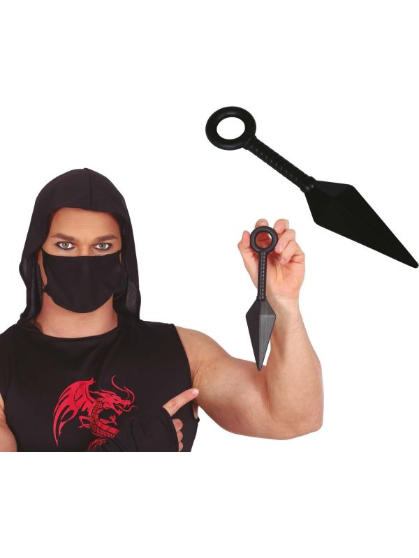 Zwarte Kunai Ninja Mes 25cm