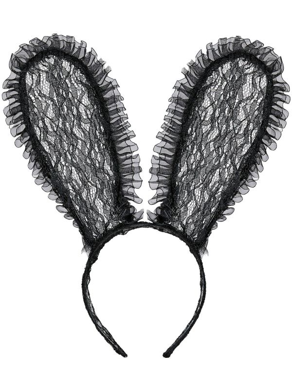Zwarte Lace Konijnenoren