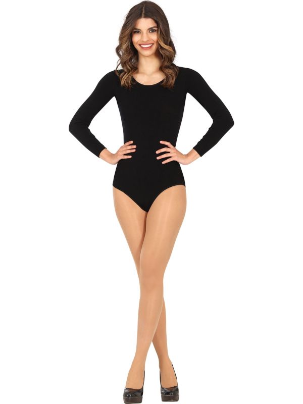 Zwarte Lange Mouwen Leotard Dames