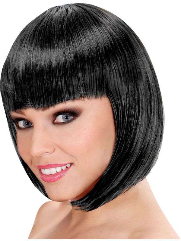 Zwarte Lou Lou Pruik