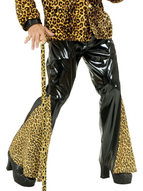 Zwarte Luipaardprint Vinyl Broek