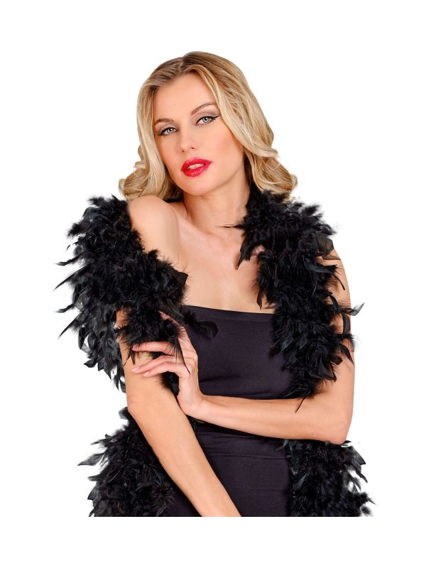 Zwarte Luxe Veren Boa 180cm