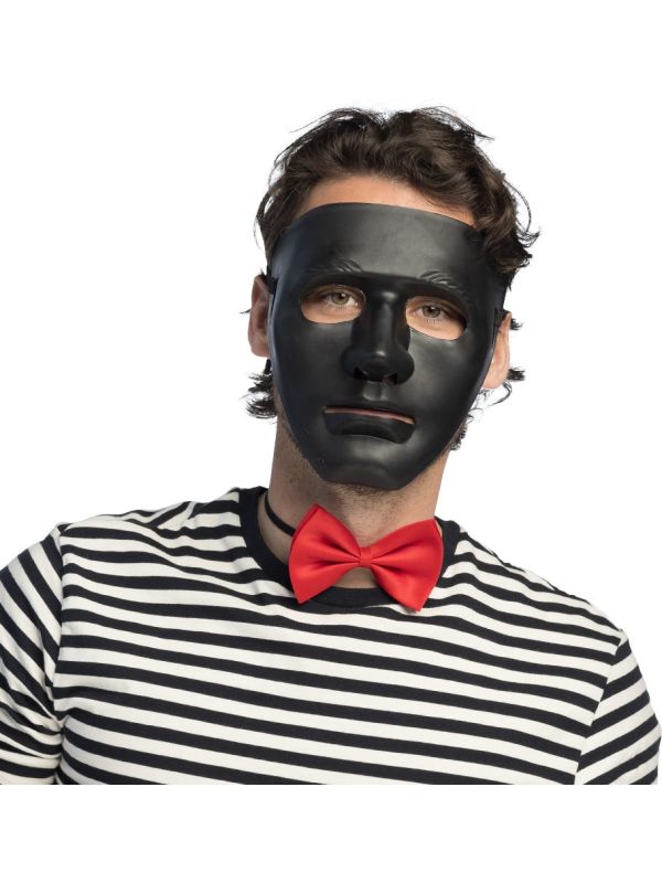 Zwarte Mime Theater Masker